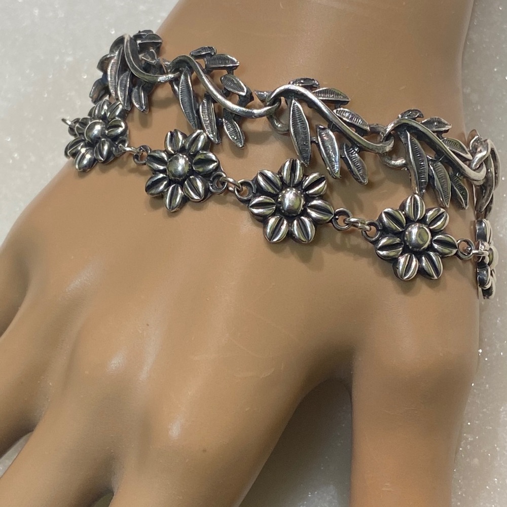 Daisy Flower Bracelet Sterling 925